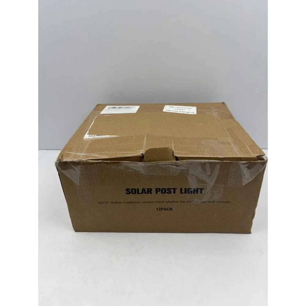 Solar Fence Post Cap Lights 12 Pack 4x4 Waterproof Warm White Black VOLISUN Deck